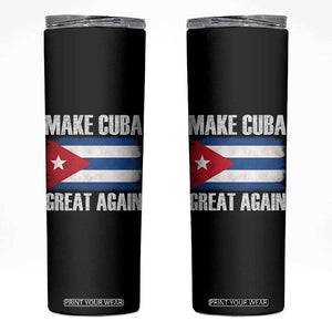 Make Cuba Great Again Skinny Tumbler Vintage Cuban Map TS11 Black Print Your Wear