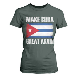 Make Cuba Great Again T Shirt For Women Vintage Cuban Map TS11 Dark Forest Green Print Your Wear