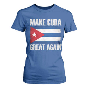 Make Cuba Great Again T Shirt For Women Vintage Cuban Map TS11 Royal Blue Print Your Wear
