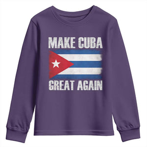 Make Cuba Great Again Youth Sweatshirt Vintage Cuban Map TS11 Purple Print Your Wear