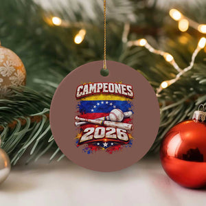 Venezuela Campeones 2026 Baseball Championship Ceramic Ornament Vintage Venezuelan Flag TS11 1pc Mocha Print Your Wear