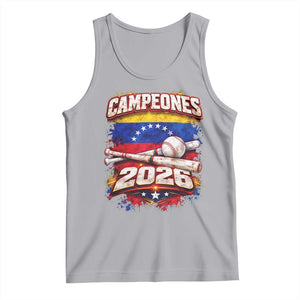 Venezuela Campeones 2026 Baseball Championship Tank Top Vintage Venezuelan Flag TS11 Athletic Heather Print Your Wear