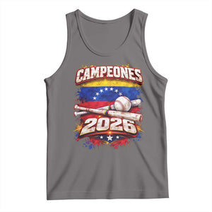 Venezuela Campeones 2026 Baseball Championship Tank Top Vintage Venezuelan Flag TS11 Deep Heather Print Your Wear