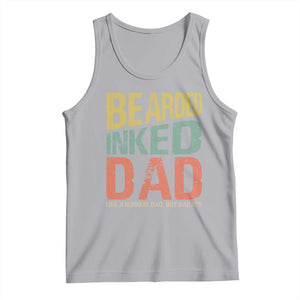 Funny Bearded Inked Dad Like A Normal Dad But Badass Tank Top Father's Day TS11 Athletic Heather Print Your Wear