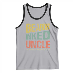 Funny Bearded Inked Uncle Like A Normal Uncle But Badass Tank Top Father's Day TS11 Athletic Heather Black Print Your Wear