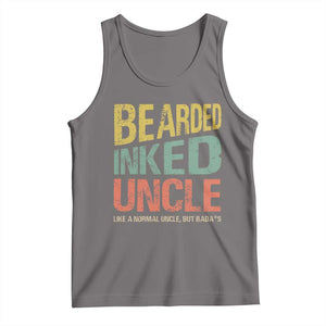 Funny Bearded Inked Uncle Like A Normal Uncle But Badass Tank Top Father's Day TS11 Deep Heather Print Your Wear