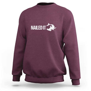 Funny Hammerhead Shark Sweatshirt Nailed It Shark Lover TS11 Maroon Print Your Wear