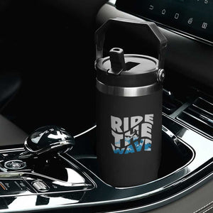 Surfing Flip Straw Tumbler Ride The Wave Surfer Boardsport Wave TS11 Print Your Wear
