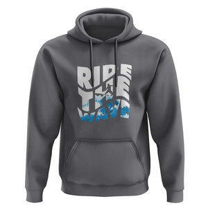 Surfing Hoodie Ride The Wave Surfer Boardsport Wave TS11 Charcoal Print Your Wear