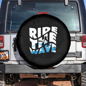 Surfing Spare Tire Cover Ride The Wave Surfer Boardsport Wave TS11 No hole Black Print Your Wear