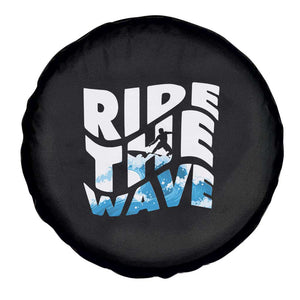 Surfing Spare Tire Cover Ride The Wave Surfer Boardsport Wave TS11 Print Your Wear
