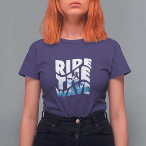 Surfing T Shirt For Women Ride The Wave Surfer Boardsport Wave TS11 Purple Print Your Wear