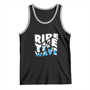 Surfing Tank Top Ride The Wave Surfer Boardsport Wave TS11 Black Athletic Heather Print Your Wear