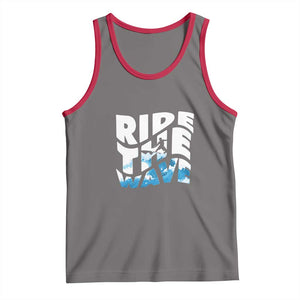 Surfing Tank Top Ride The Wave Surfer Boardsport Wave TS11 Deep Heather Red Print Your Wear