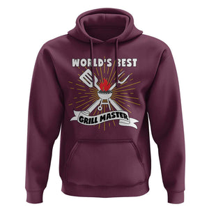 Grilling Barbecue Hoodie World's Best Grill Master BBQ Smoker TS11 Maroon Print Your Wear