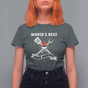 Grilling Barbecue T Shirt For Women World's Best Grill Master BBQ Smoker TS11 Dark Heather Print Your Wear