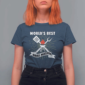 Grilling Barbecue T Shirt For Women World's Best Grill Master BBQ Smoker TS11 Navy Print Your Wear