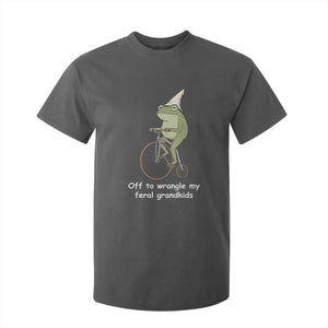 Off To Wrangle My Feral Grandkids Funny Grandparents Frog T Shirt For Kid