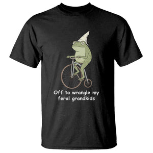 Off To Wrangle My Feral Grandkids Funny Grandparents Frog T Shirt TS11 Black Print Your Wear