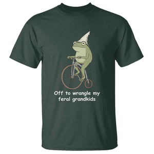 Off To Wrangle My Feral Grandkids Funny Grandparents Frog T Shirt TS11 Dark Forest Green Print Your Wear