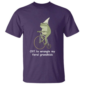 Off To Wrangle My Feral Grandkids Funny Grandparents Frog T Shirt TS11 Purple Print Your Wear