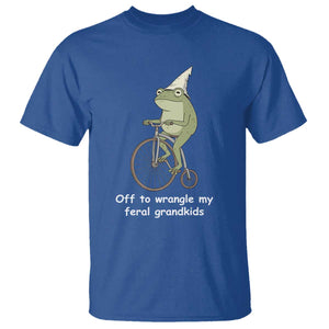 Off To Wrangle My Feral Grandkids Funny Grandparents Frog T Shirt TS11 Royal Blue Print Your Wear