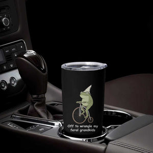 Off To Wrangle My Feral Grandkids Funny Grandparents Frog Tumbler Cup