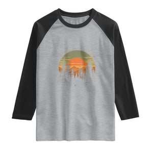 Retro Forest Trees Outdoors Nature Lover Raglan Shirt