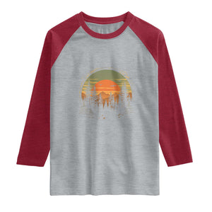 Retro Forest Trees Outdoors Nature Lover Raglan Shirt