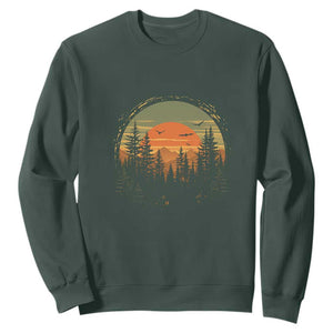 Retro Forest Trees Outdoors Nature Lover Sweatshirt