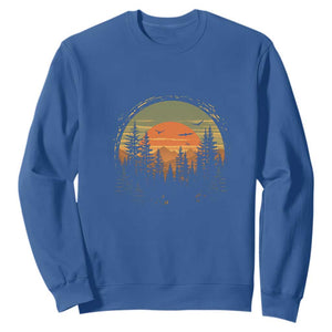Retro Forest Trees Outdoors Nature Lover Sweatshirt