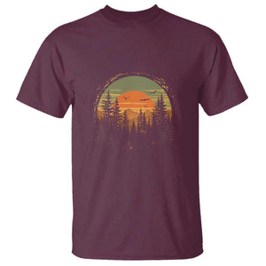 Retro Forest Trees Outdoors Nature Lover T Shirt TS11 Maroon Print Your Wear