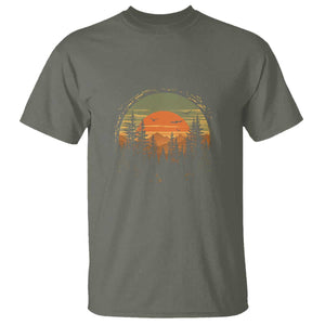 Retro Forest Trees Outdoors Nature Lover T Shirt TS11 Military Green Print Your Wear