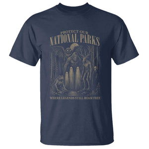 Protect Our National Parks Funny Cryptid Weirdcore T Shirt Where Legends Still Roam Free Bigfoot Monthman