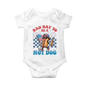 Bad Day To Be A Hot Dog 4th of July Baby Onesie Funny BBQ Grilling