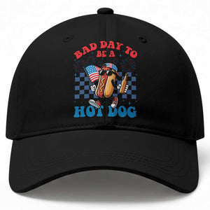 Bad Day To Be A Hot Dog 4th of July Baseball Cap Funny BBQ Grilling