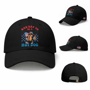 Bad Day To Be A Hot Dog 4th of July Baseball Cap Funny BBQ Grilling