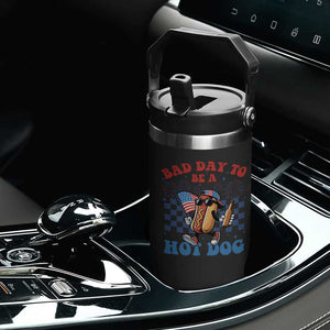 Bad Day To Be A Hot Dog 4th of July Flip Straw Tumbler Funny BBQ Grilling