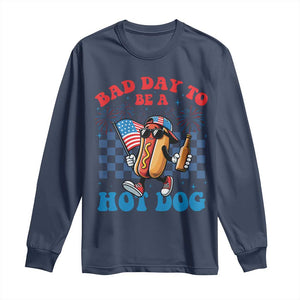 Bad Day To Be A Hot Dog 4th of July Long Sleeve Shirt Funny BBQ Grilling