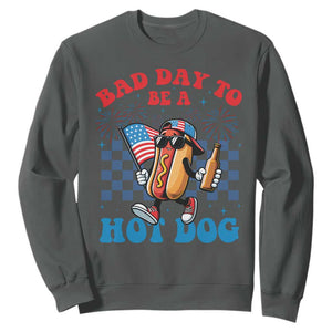 Bad Day To Be A Hot Dog 4th of July Sweatshirt Funny BBQ Grilling