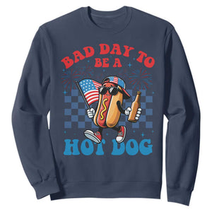 Bad Day To Be A Hot Dog 4th of July Sweatshirt Funny BBQ Grilling