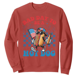 Bad Day To Be A Hot Dog 4th of July Sweatshirt Funny BBQ Grilling