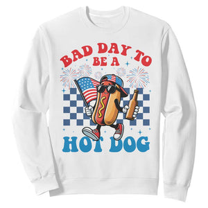 Bad Day To Be A Hot Dog 4th of July Sweatshirt Funny BBQ Grilling