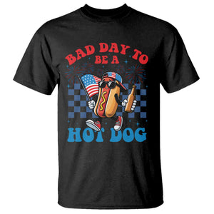 Bad Day To Be A Hot Dog 4th of July T Shirt Funny BBQ Grilling