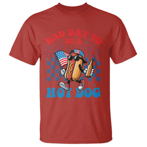 Bad Day To Be A Hot Dog 4th of July T Shirt Funny BBQ Grilling