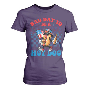 Bad Day To Be A Hot Dog 4th of July T Shirt For Women Funny BBQ Grilling