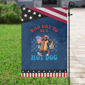 Bad Day To Be A Hot Dog 4th of July Patriotic Garden Flag Funny BBQ Grilling TS11 Classic Blue Black Print Your Wear