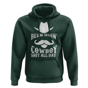 Funny Cowboy Hoodie Been Doin' Cowboy Shit Western Retro Hat TS11 Dark Forest Green Print Your Wear