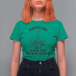 Aunt Unicorn T Shirt For Women Aunticorn Like A Normal Aunt Only More Awesome TS11 Irish Green Print Your Wear
