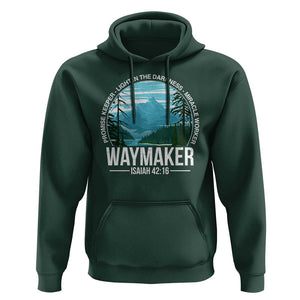 Christian Hoodie Waymaker Promise Keeper Light In The Darkness Miracle Worker Bible Verse TS11 Dark Forest Green Print Your Wear